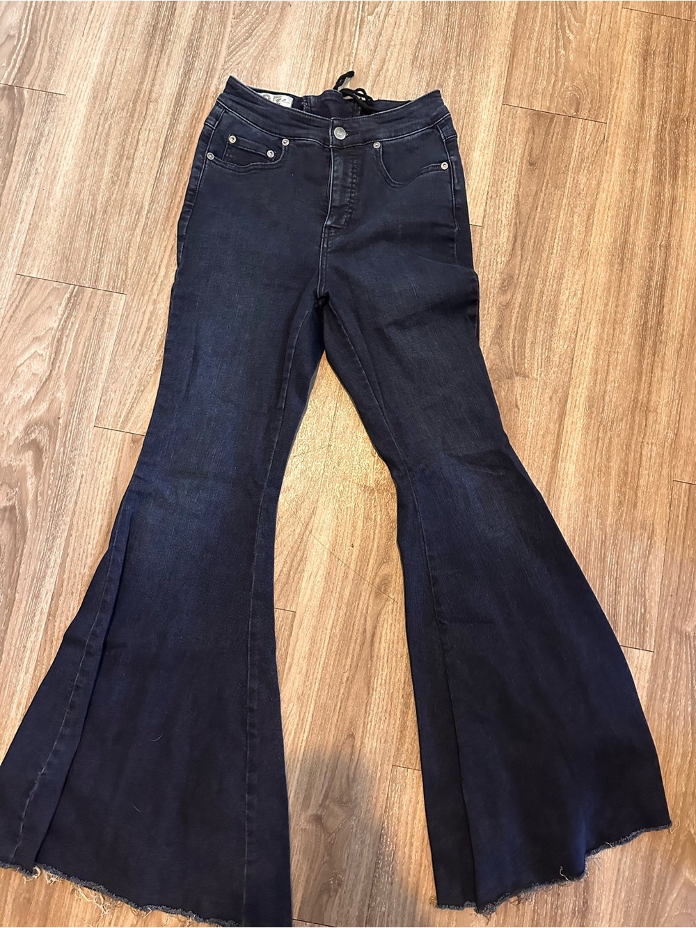 We The Free Deep Indigo Flare Wide-Leg Jeans